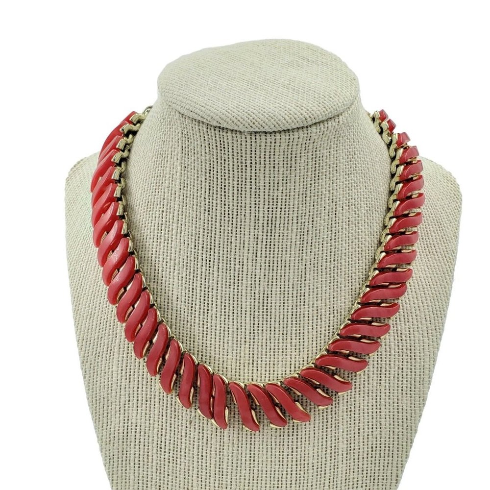 Vintage Coro Red Thermoset Necklace